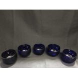 FIVE BLUE GLASS RINSERS