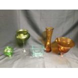 A SMALL GROUP OF COLOURED GLASS