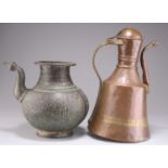 AN INDIAN COPPER LOTA, AND A MIDDLE EASTERN COPPER DALLAH