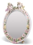 A 19TH CENTURY CONTINENTAL PORCELAIN MIRROR