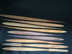 A GROUP OF NINE TRIBAL SPEARS