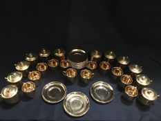 TWELVE GILT CHOCOLATE CUPS & COVERS, AND TWELVE GILT COFFEE CANS & SAUCERS