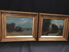 A PAIR OF LANDSCAPE PAINTINGS