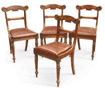 A SET OF FOUR WILLIAM IV MAHOGANY DINING CHAIRS