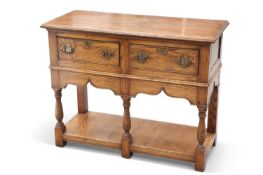 AN 18TH CENTURY STYLE OAK DRESSER BASE