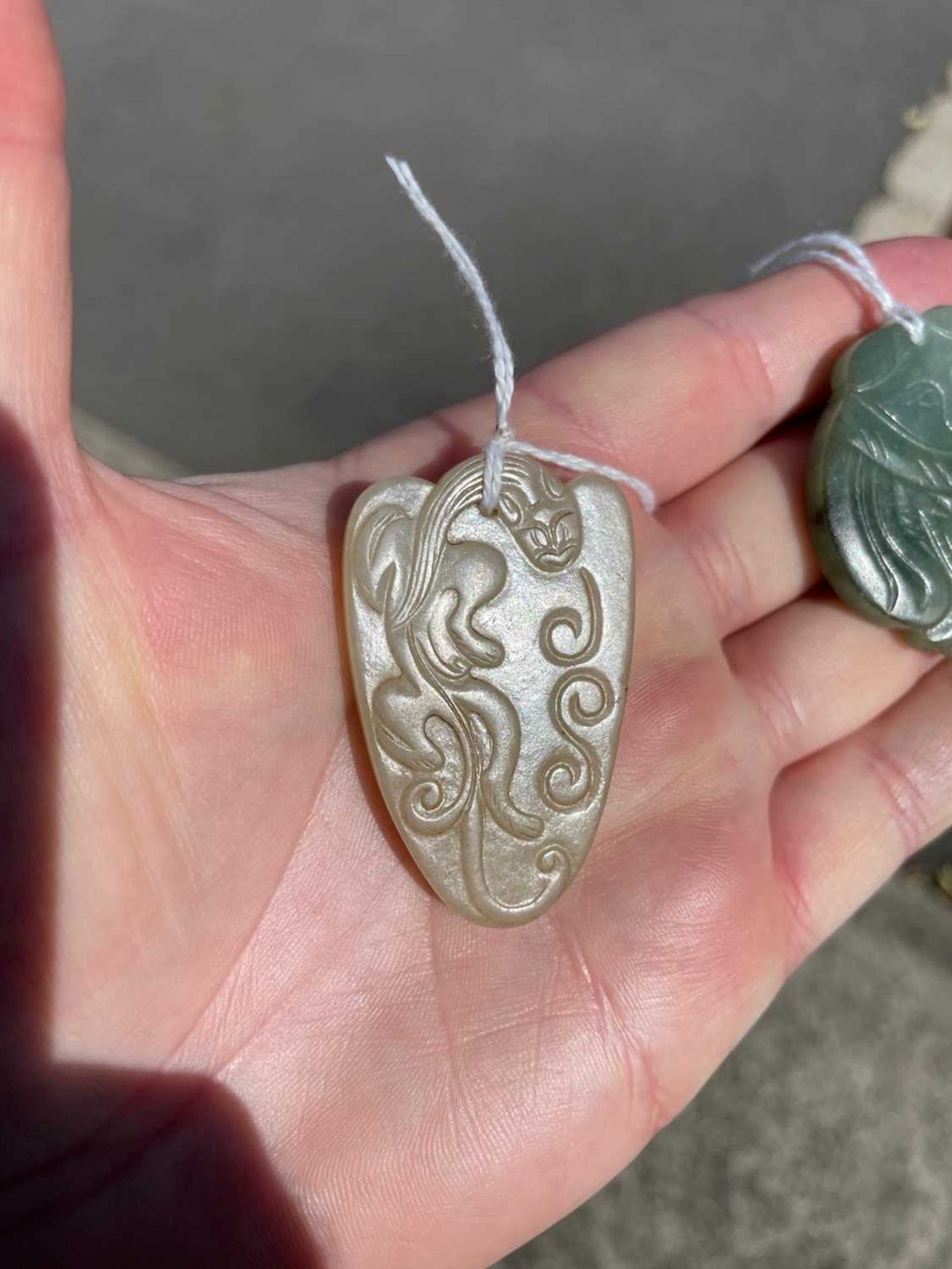 TWO JADE PENDANT PLAQUES - Image 8 of 8