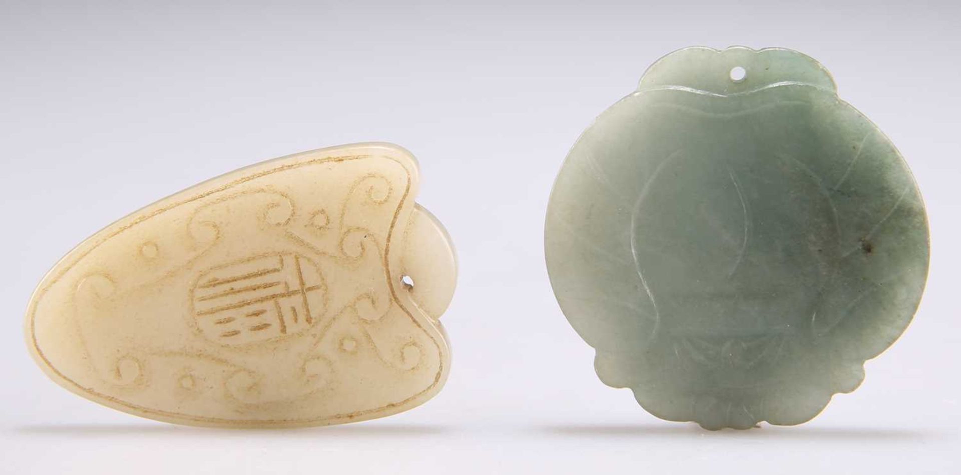 TWO JADE PENDANT PLAQUES - Image 2 of 8