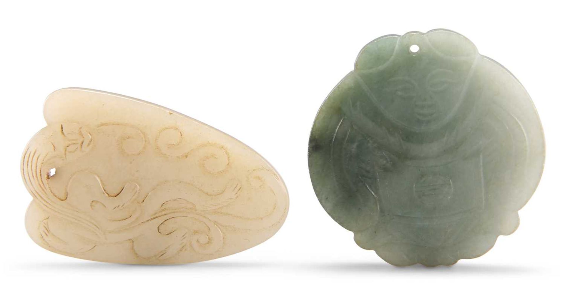 TWO JADE PENDANT PLAQUES