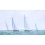 RON CHARLES MITCHELL (B 1960) RACING OFF COWES, THE VALSHEDA, RAINBOW AND LIONHEART 2012