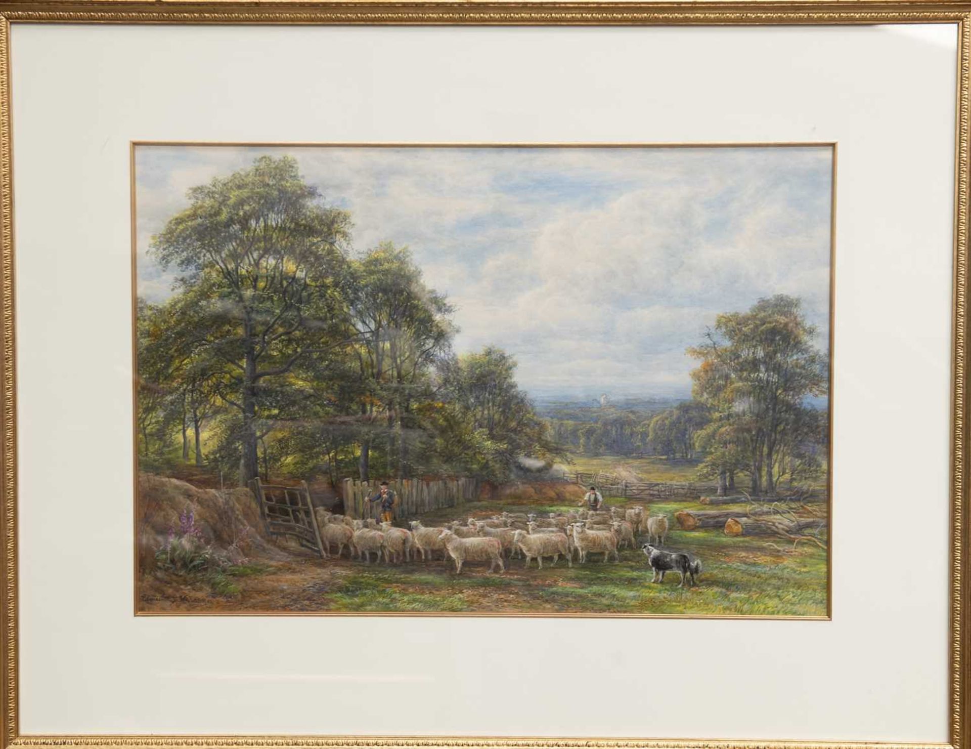 EDMUND GEORGE WARREN (1834-1909) MOVING THE FLOCK - Image 2 of 3