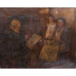 STAITHES SCHOOL (19TH CENTURY) FAMILY IN AN INTERIOR