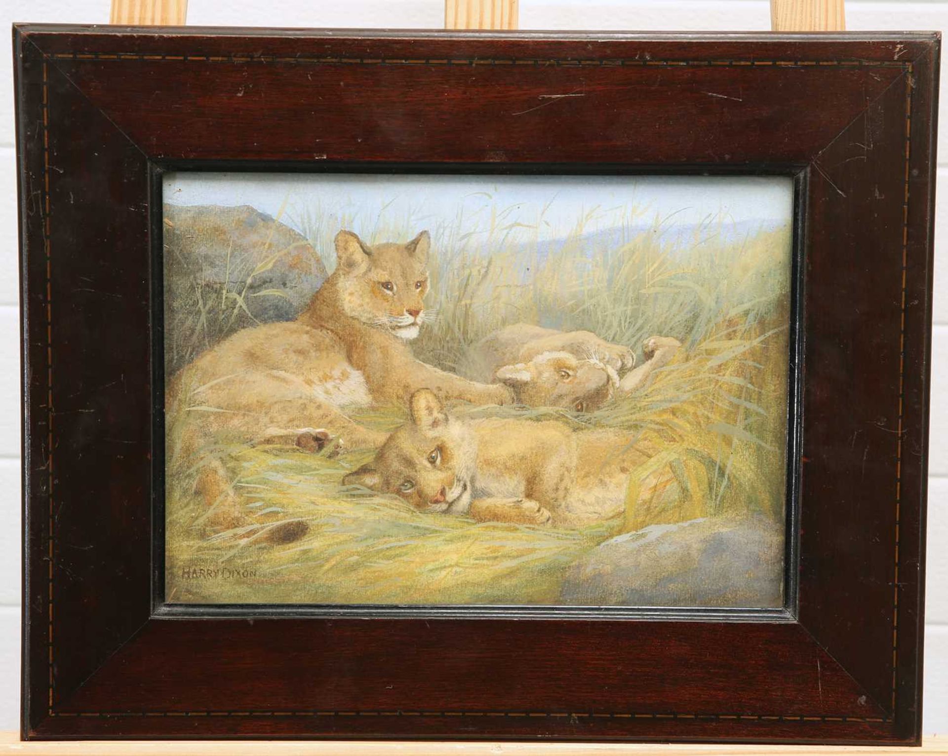 HARRY DIXON (1861-1942) LION CUBS - Image 2 of 2