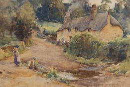 HAROLD SWANWICK (1866-1929) A DEVONSHIRE COTTAGE