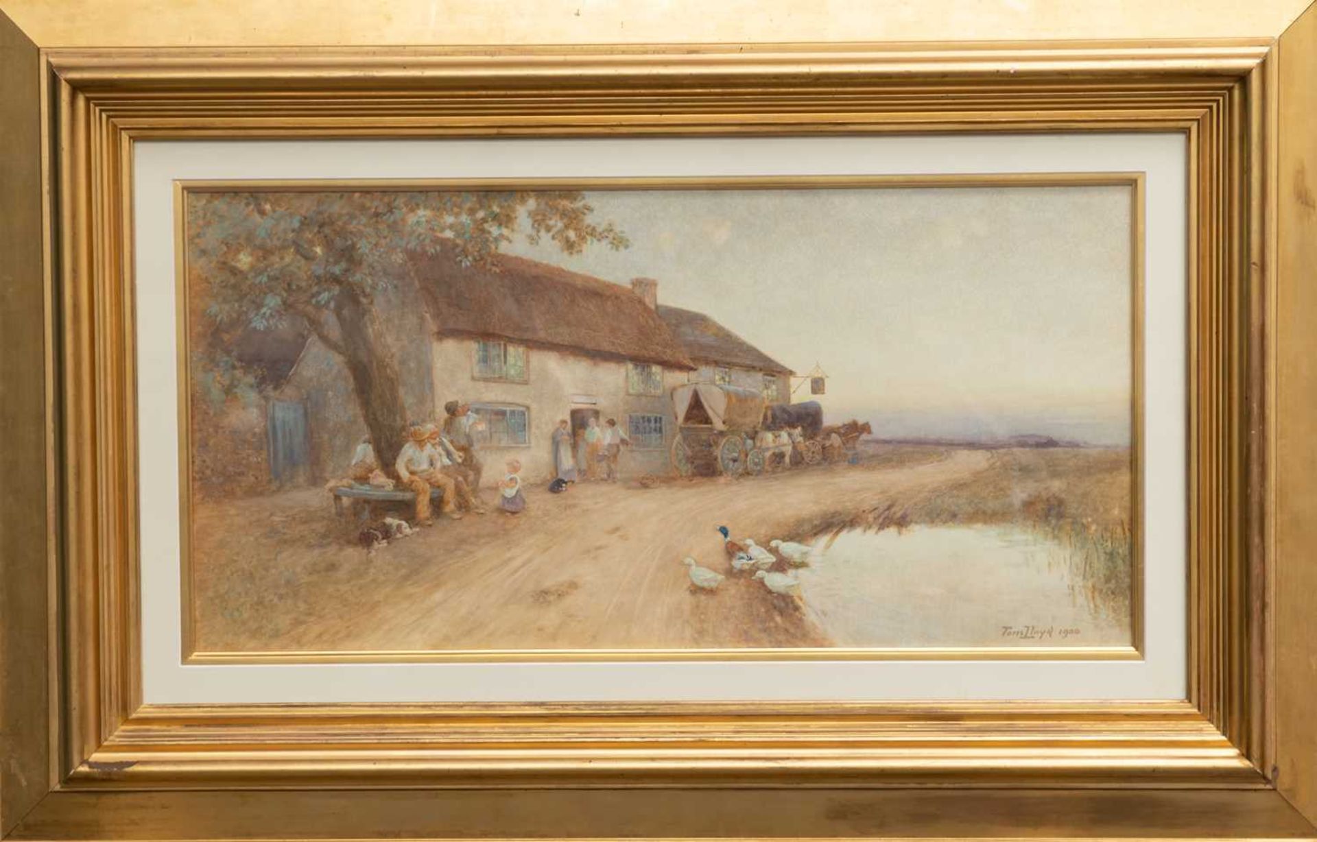 TOM LLOYD RWS (1849-1910) OUTSIDE THE INN - Image 2 of 3