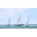 RON CHARLES MITCHELL (B 1960) THE SOLENT J CLASS REGATTA 2012, LIONHEART VALSHEDA AND RANGER