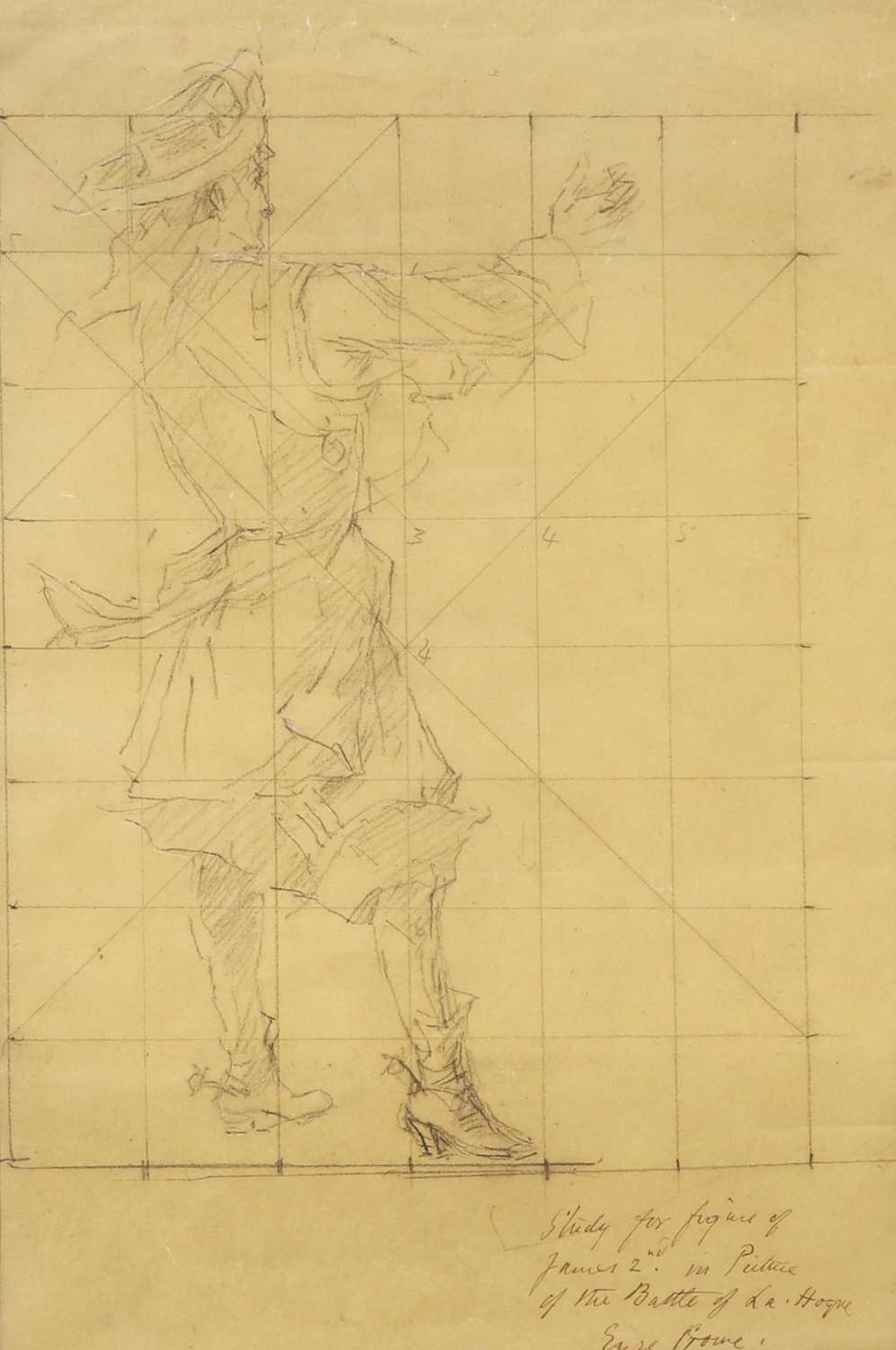 EYRE CROWE AR (1824-1910) STUDY FOR THE FIGURE OF JAMES II IN PICTURE OF THE BATTLE OF LA HOQUE