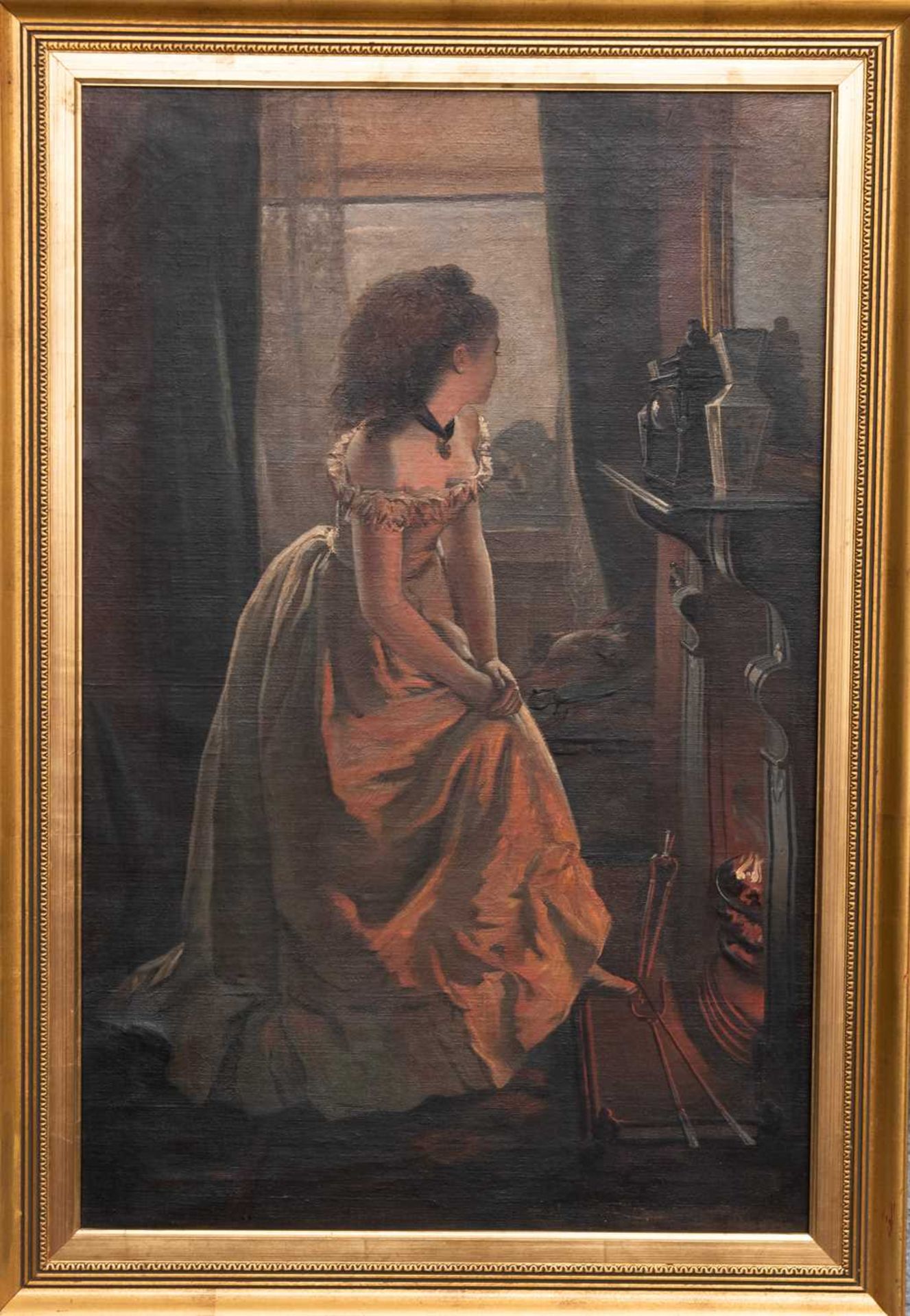 BRITISH SCHOOL (19TH/20TH CENTURY) WOMAN IN INTERIOR