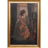 BRITISH SCHOOL (19TH/20TH CENTURY) WOMAN IN INTERIOR