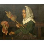 SPANISH SCHOOL (19TH CENTURY) A LADY SPINNING