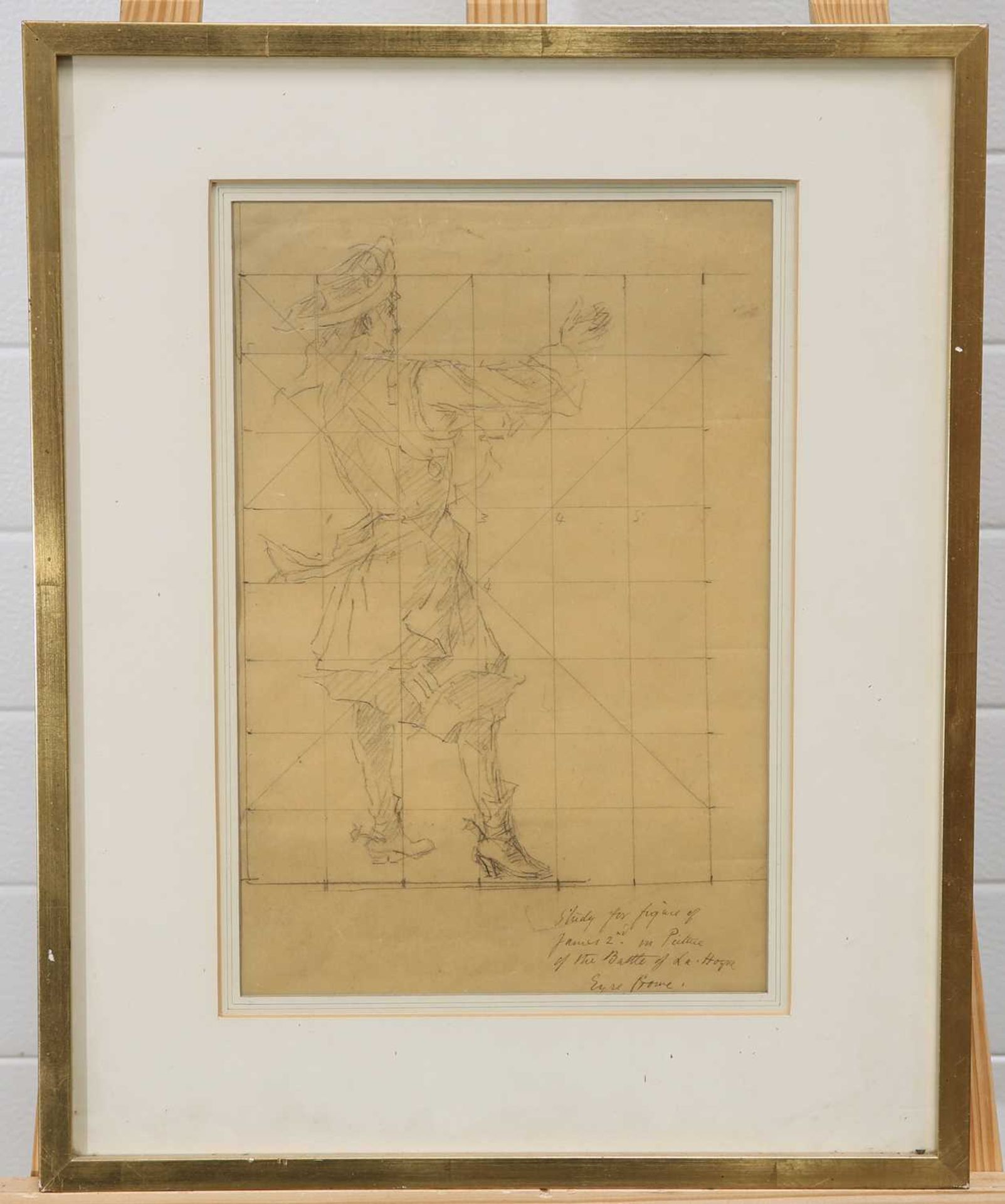 EYRE CROWE AR (1824-1910) STUDY FOR THE FIGURE OF JAMES II IN PICTURE OF THE BATTLE OF LA HOQUE - Bild 2 aus 2