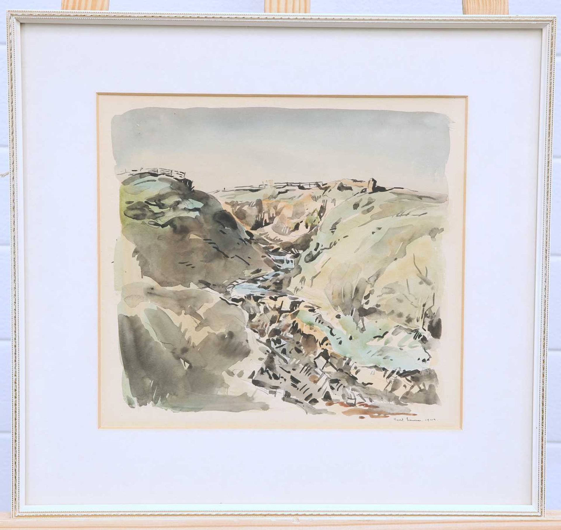FRED LAWSON (1888-1968) A PAIR OF WATERCOLOURS OF STREAMS - Image 3 of 4