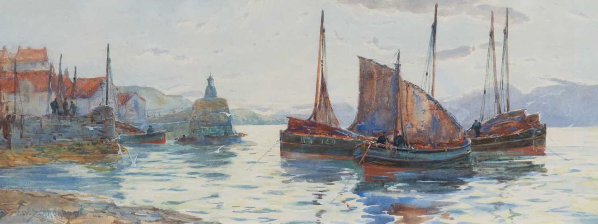 FRANK WILLIAM SCARBROUGH (1860-1939) SCOTTISH FISHING BOATS