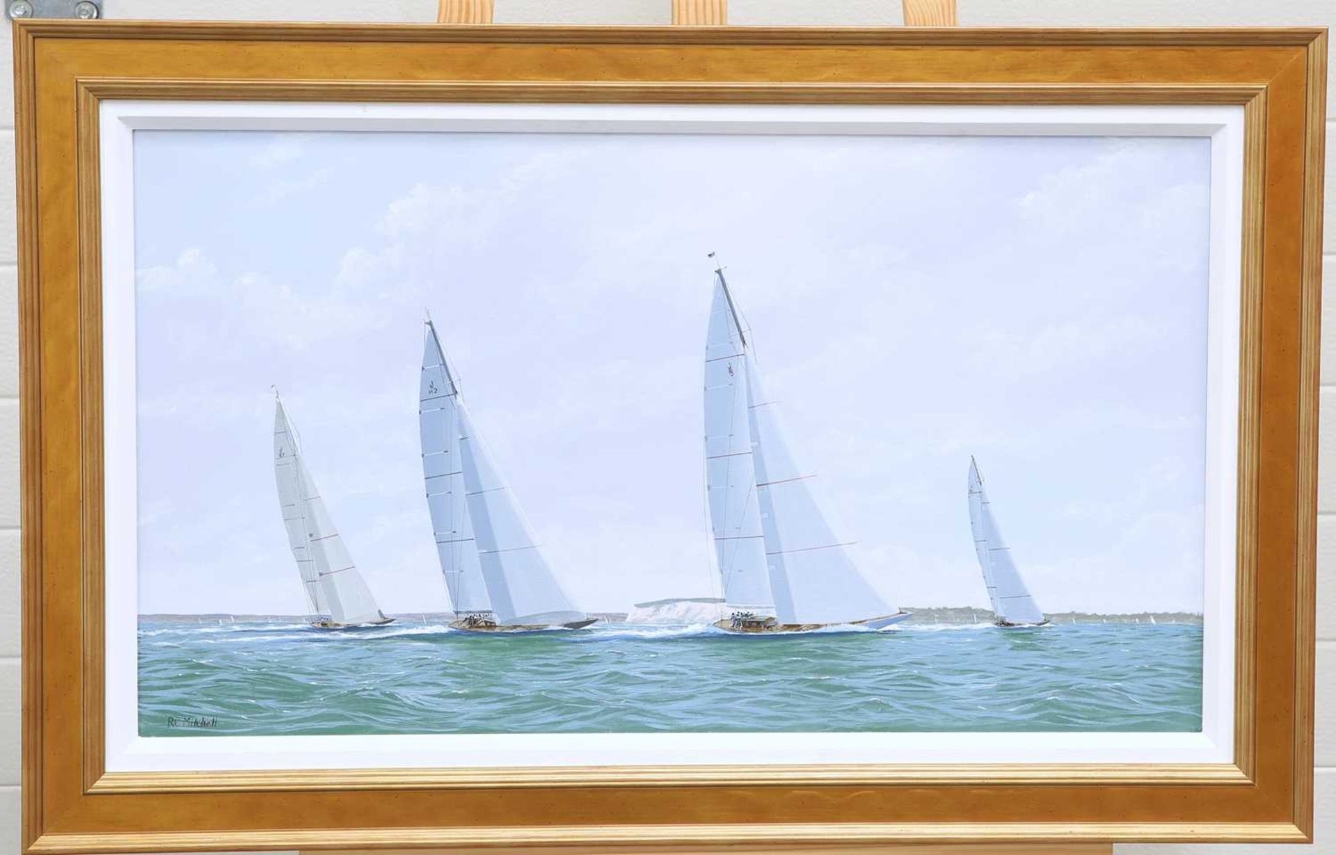 RON CHARLES MITCHELL (B 1960) RACING OFF COWES, THE VALSHEDA, RAINBOW AND LIONHEART 2012 - Image 2 of 2