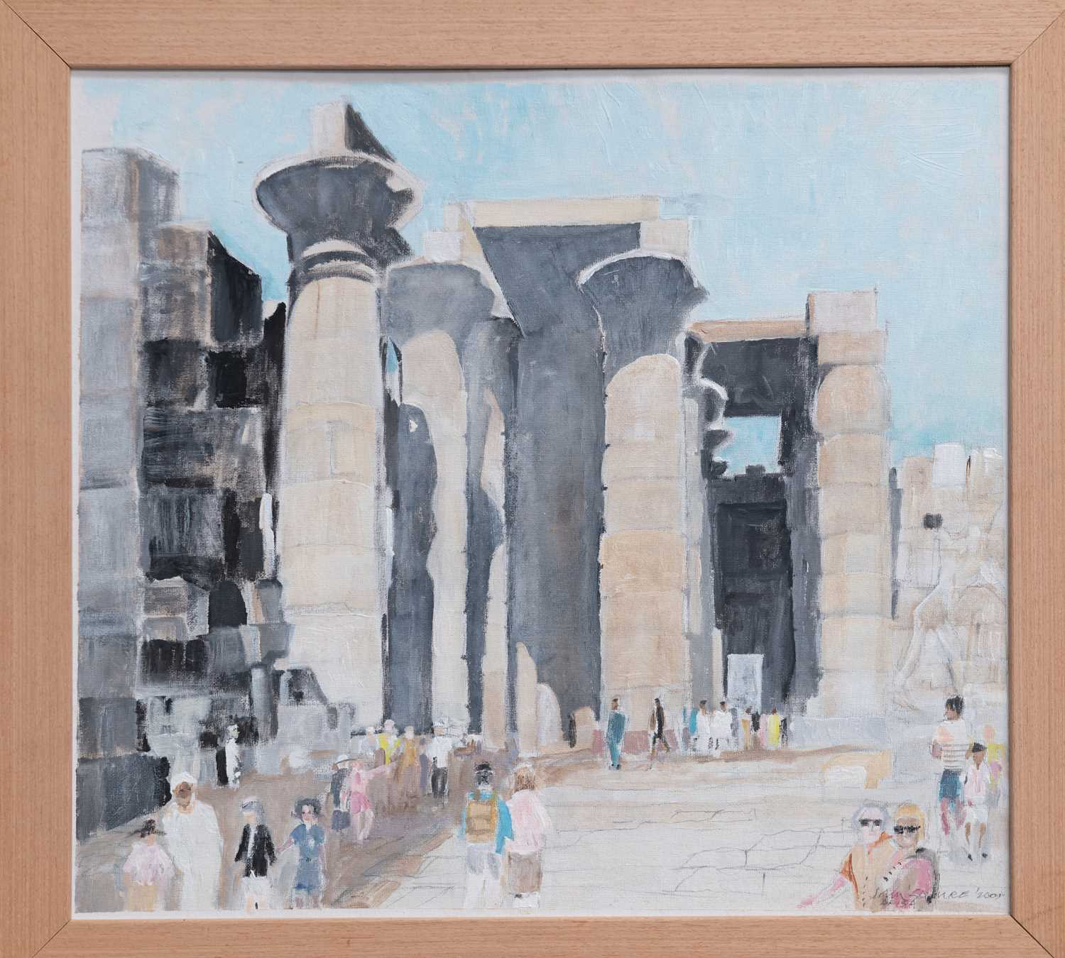 JOHN SQUIRE (CONTEMPORARY) FOUR OIL PAINTINGS TO INCLUDE STILL LIFE, LANDSCAPES AND CLASSICAL RUINS - Image 2 of 4