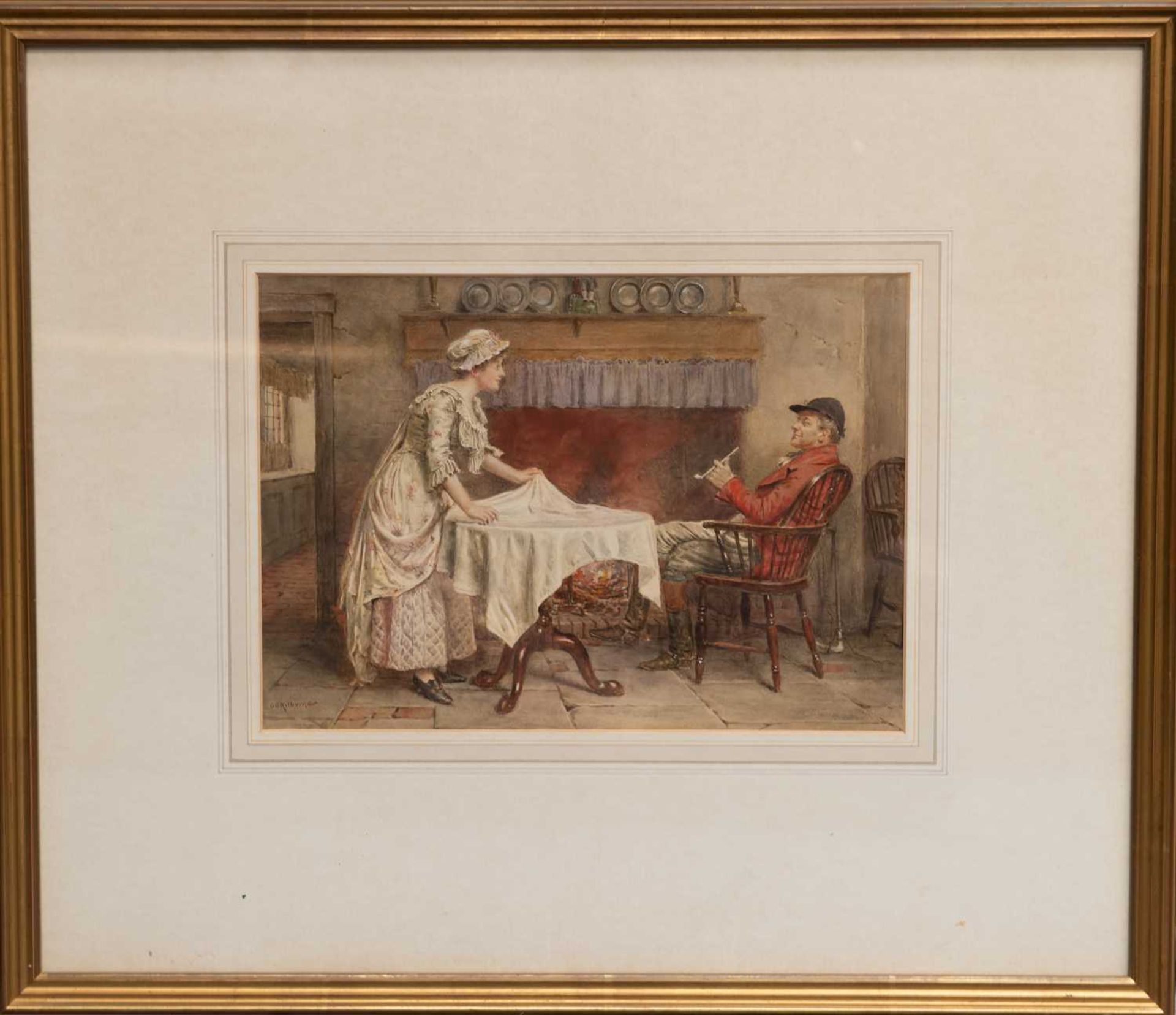 GEORGE GOODWIN KILBURNE (BRITISH 1839-1924) SETTING THE TABLE - Bild 2 aus 3