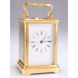 A FRENCH BRASS REPEATING CARRIAGE CLOCK