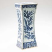A CHINESE BLUE AND WHITE PILLOW-VASE