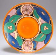 A CLARICE CLIFF BIZARRE SLICED FRUIT PATTERN PLATE