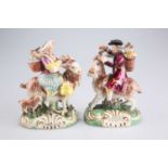 A PAIR OF STAFFORDSHIRE FIGURES OF THE WELSH TAILOR AND HIS WIFE, EARLY 19TH CENTURY