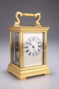 A FRENCH BRASS REPEATING CARRIAGE CLOCK