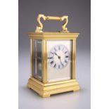 A FRENCH BRASS REPEATING CARRIAGE CLOCK