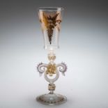 A 19TH CENTURY VENETIAN GLASS GOBLET