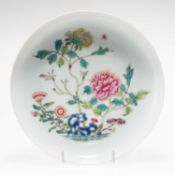 A CHINESE FAMILLE ROSE 'PEONY' DISH