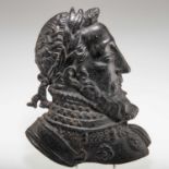 A 19TH CENTURY CAST IRON PORTRAIT PLAQUE OF HENRI II OF FRANCE