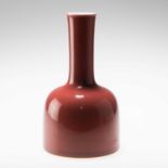 A CHINESE RED-GLAZED MALLET-SHAPED VASE