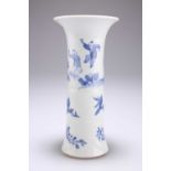 A CHINESE BLUE AND WHITE GU VASE
