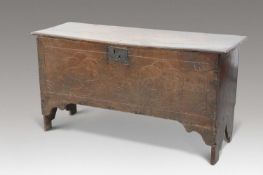 A LATE 17TH CENTURY OAK SIX-PLANK CHEST