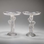 A PAIR OF FIGURAL TAZZAS, BY JOHN FORD & CO, HOLYROOD GLASSWORKS, EDINBURGH, CIRCA 1870