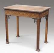 A CHIPPENDALE STYLE MAHOGANY SILVER TABLE, LABEL OF WYLIE & LOCHHEAD, CIRCA 1900