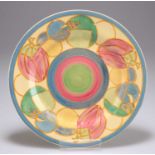 A CLARICE CLIFF BIZARRE PASTEL MELON PATTERN PLATE