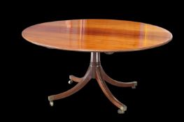 A REGENCY MAHOGANY TILT-TOP BREAKFAST TABLE AND A SET OF FOUR VICTORIAN MAHOGANY DINING CHAIRS