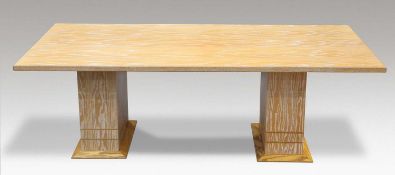 A HEALS LIMED OAK DINING TABLE AND SIDEBOARD