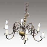 A FLEMISH BAROQUE STYLE SIX-BRANCH CHANDELIER