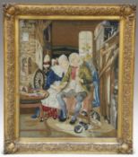 A VICTORIAN LARGE WOOLWORK PICTURE