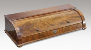 A 19TH CENTURY MAHOGANY TABLE-TOP CYLINDER DESK