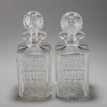 A PAIR OF THOMAS WEBB CUT-GLASS 'WELLINGTON' DECANTERS